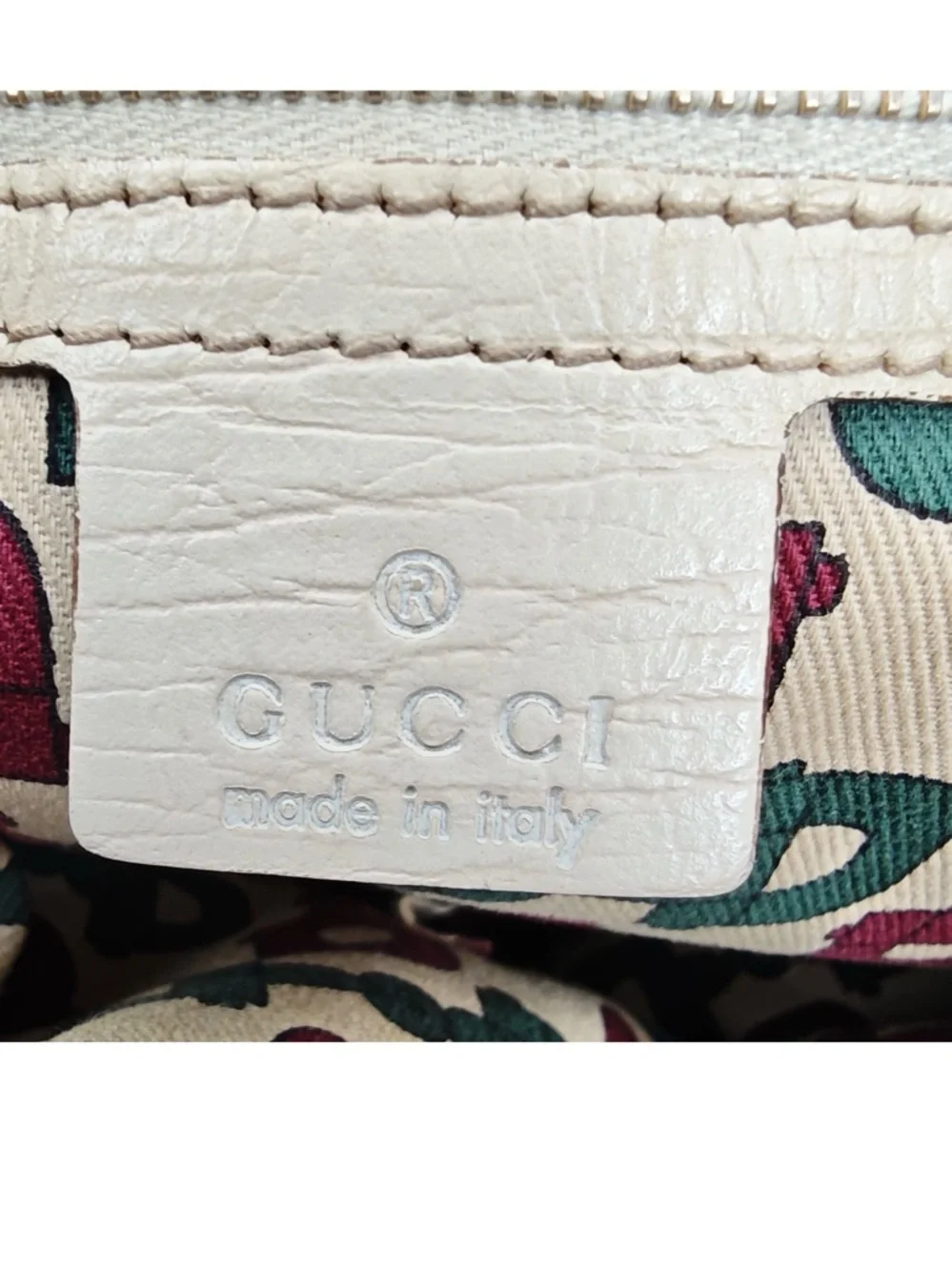 Gucci Beige GG Canvas Tote with Green-Red Stripe - Picture 3 of 14